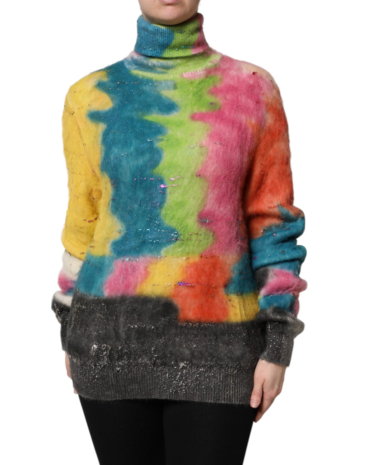 Pull à col roulé en mohair multicolore Dolce & Gabbana