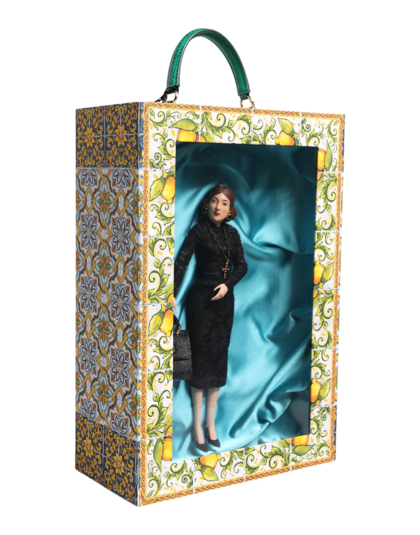 Robe noire Dolce & Gabbana MARIA Défilé de mode en porcelaine Poupées en cuir Sicily