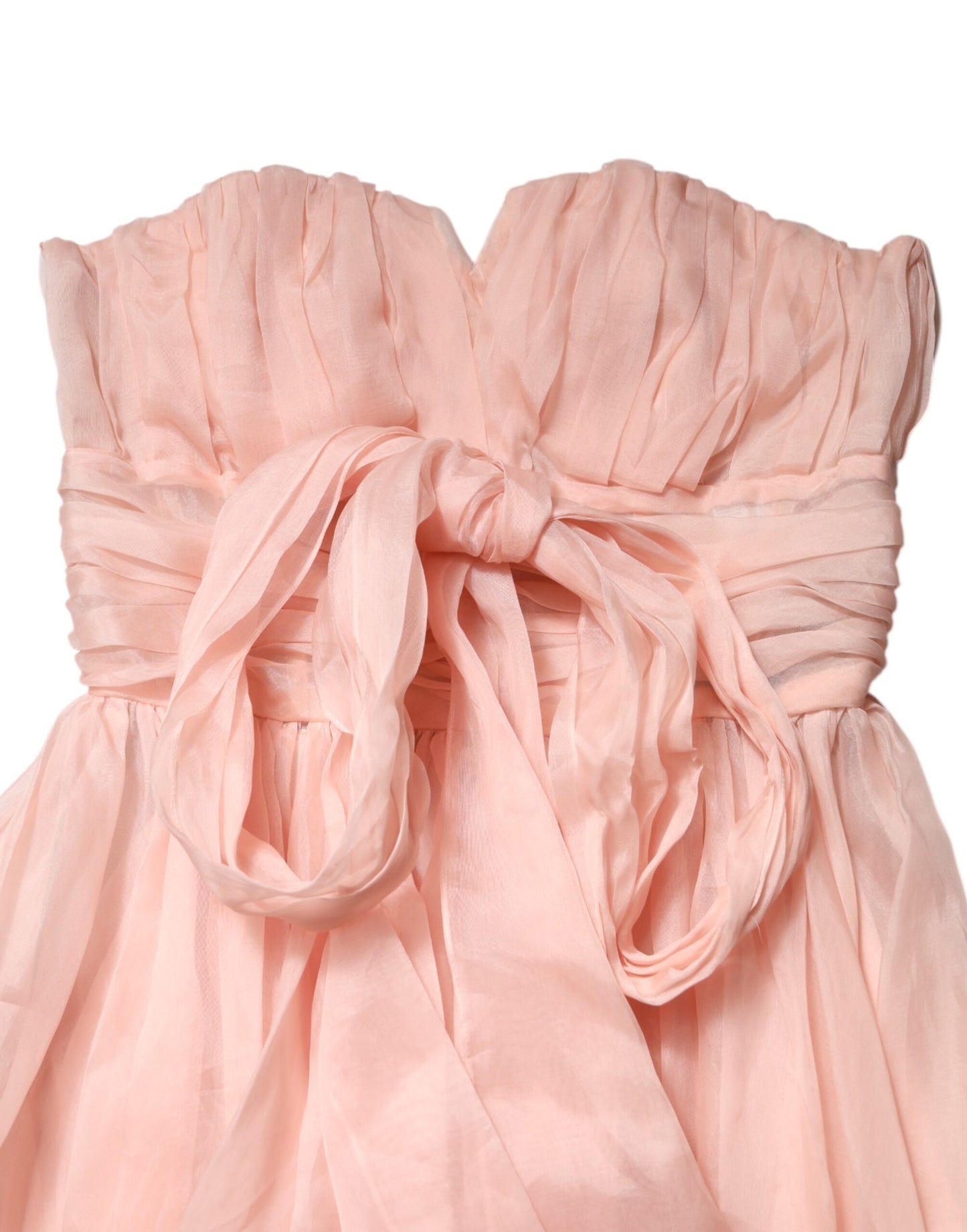 Robe midi plissée trapèze en mousseline de soie rose Dolce & Gabbana