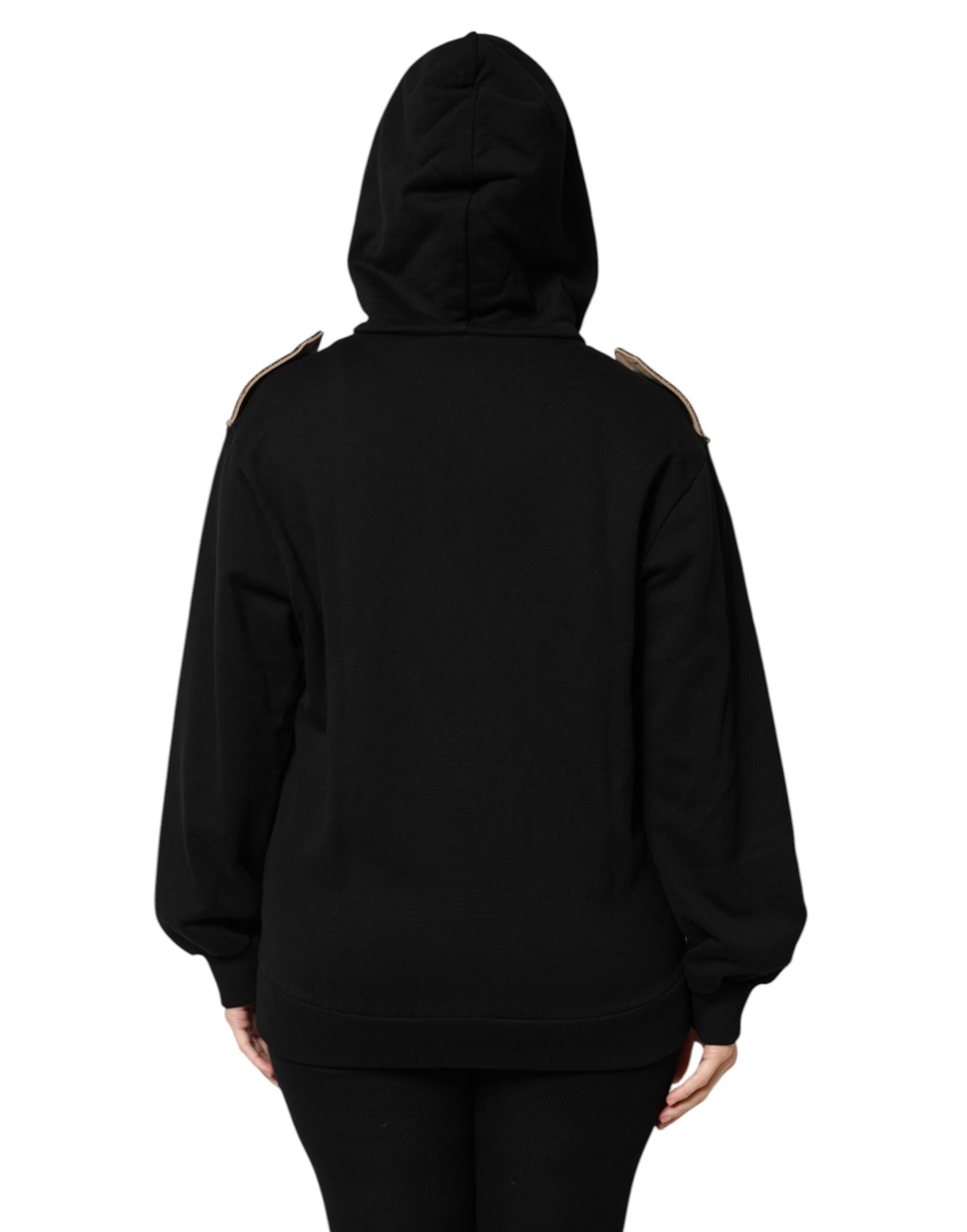 Veste sweat-shirt à capuche et fermeture éclair intégrale avec logo noir Dolce & Gabbana