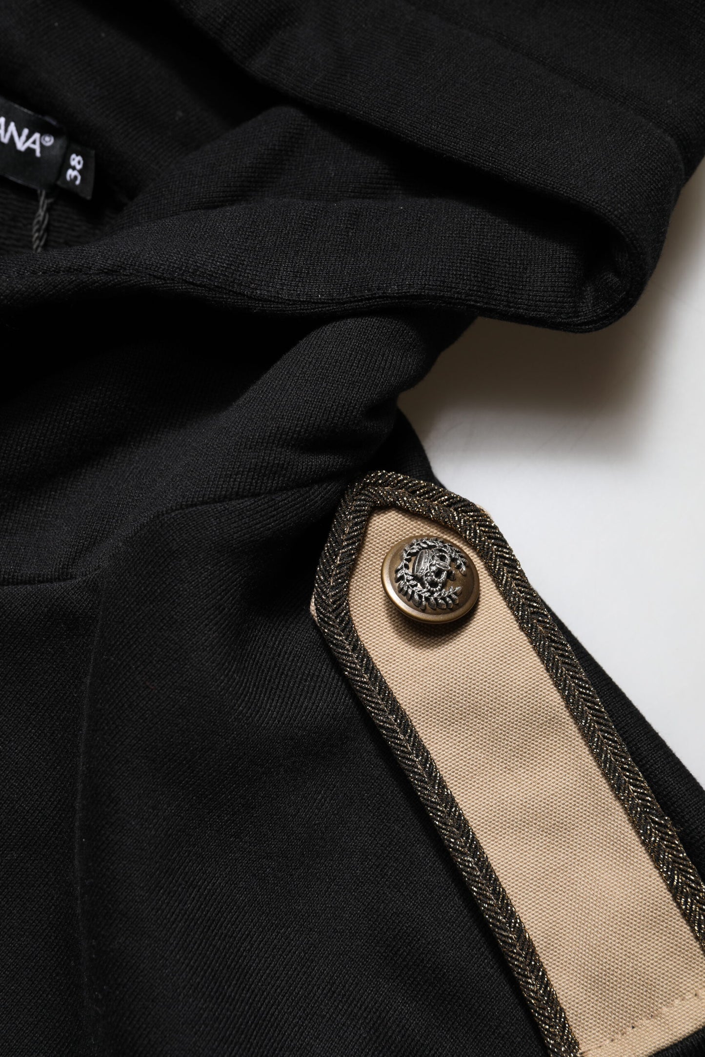 Veste sweat-shirt à capuche et fermeture éclair intégrale avec logo noir Dolce & Gabbana