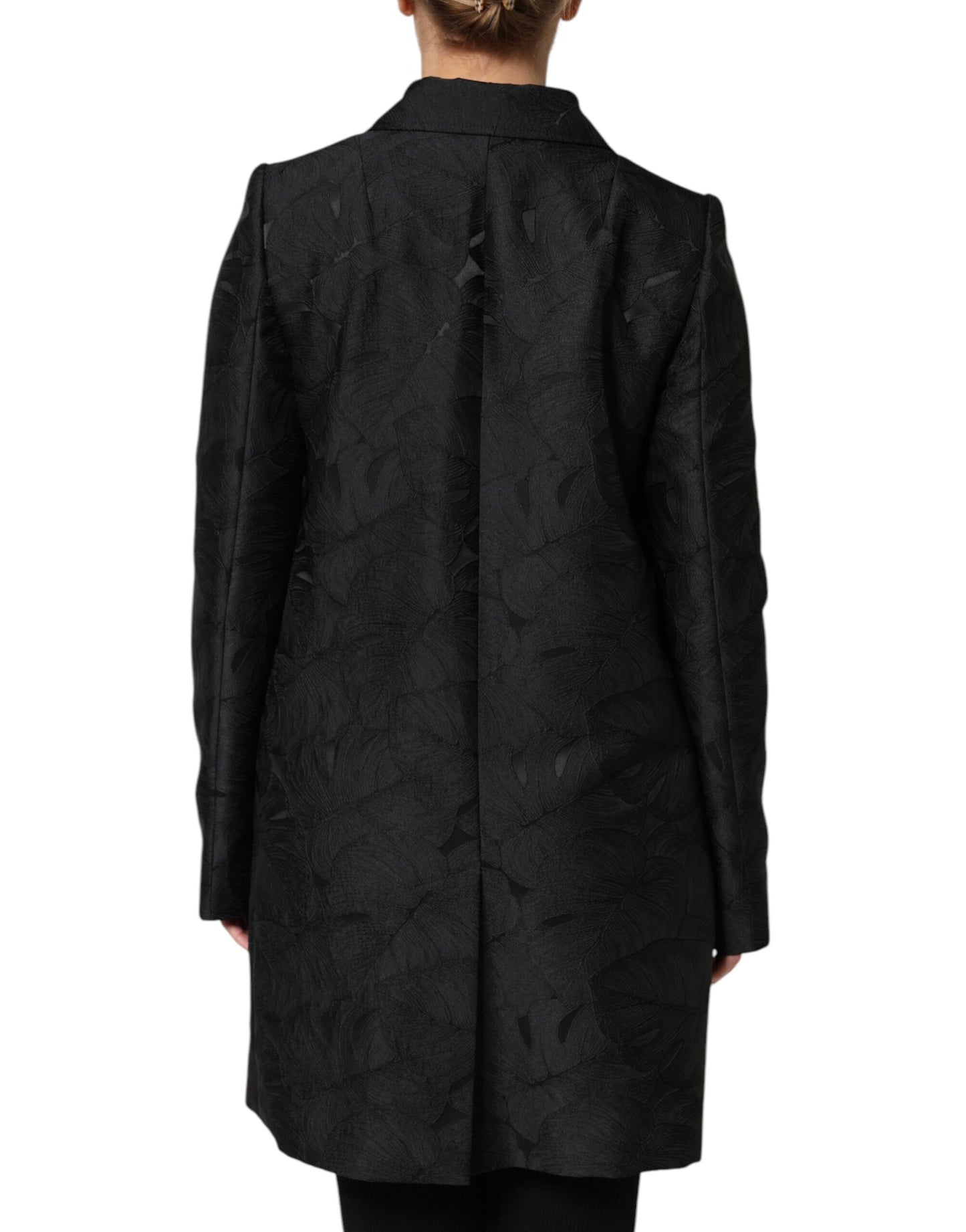 Trench-coat noir à boutonnage simple Dolce & Gabbana