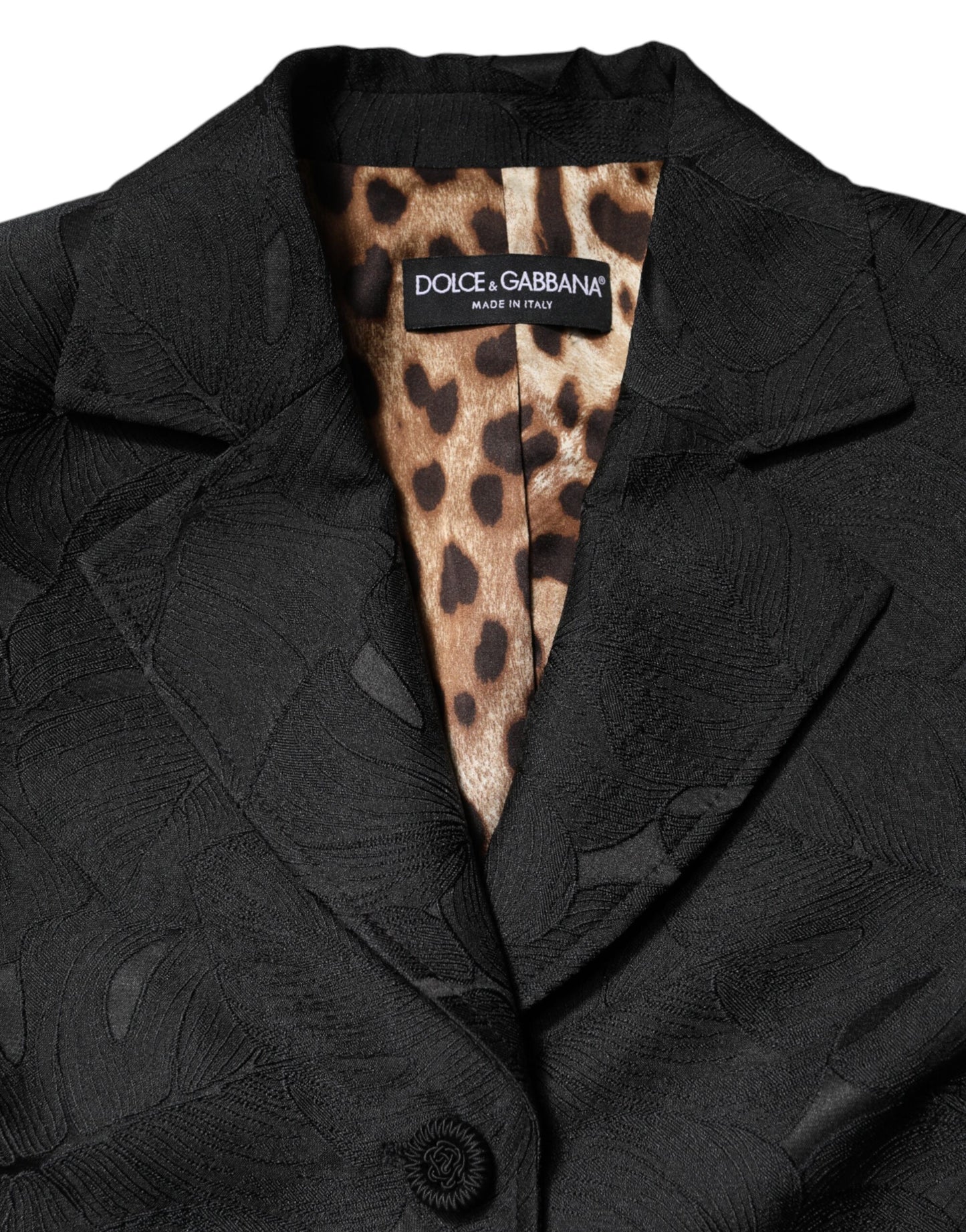 Trench-coat noir à boutonnage simple Dolce & Gabbana