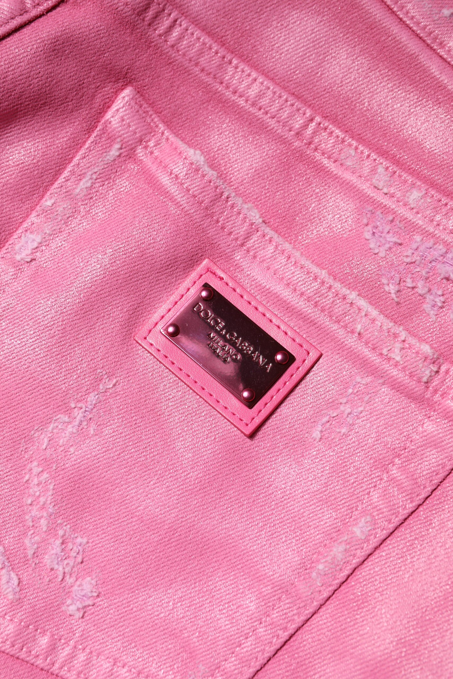 Jean fuselé taille moyenne rose Dolce & Gabbana