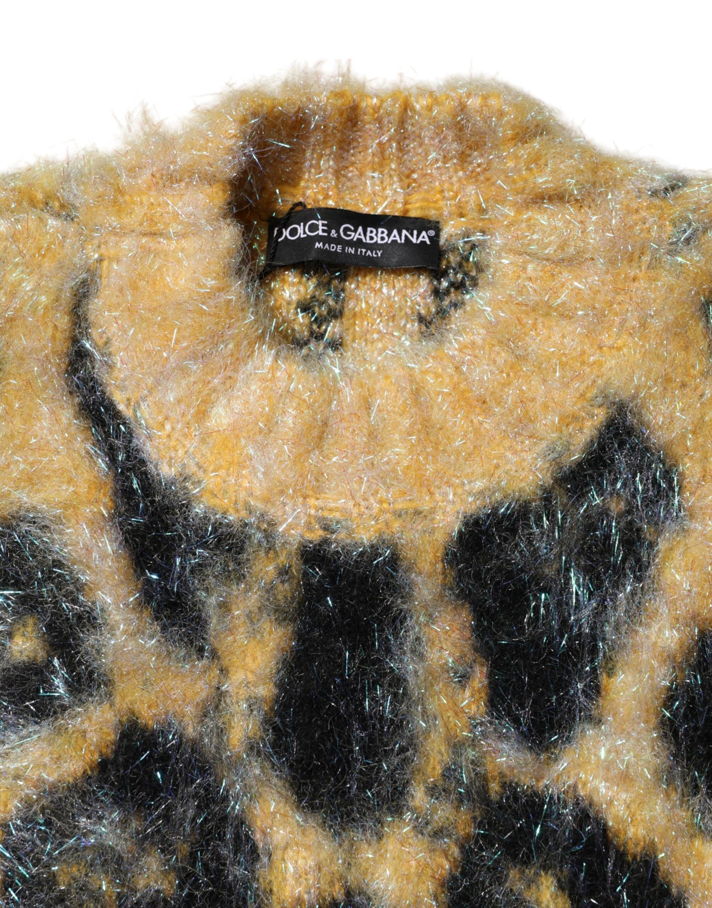 Pull ras du cou en mohair léopard multicolore Dolce & Gabbana