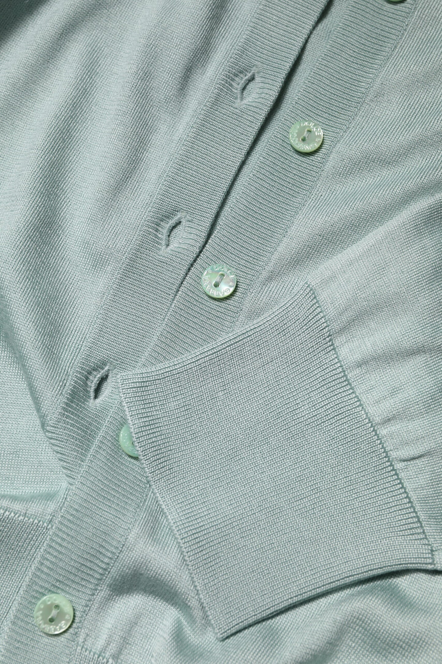 Pull cardigan boutonné en soie vert clair Dolce & Gabbana