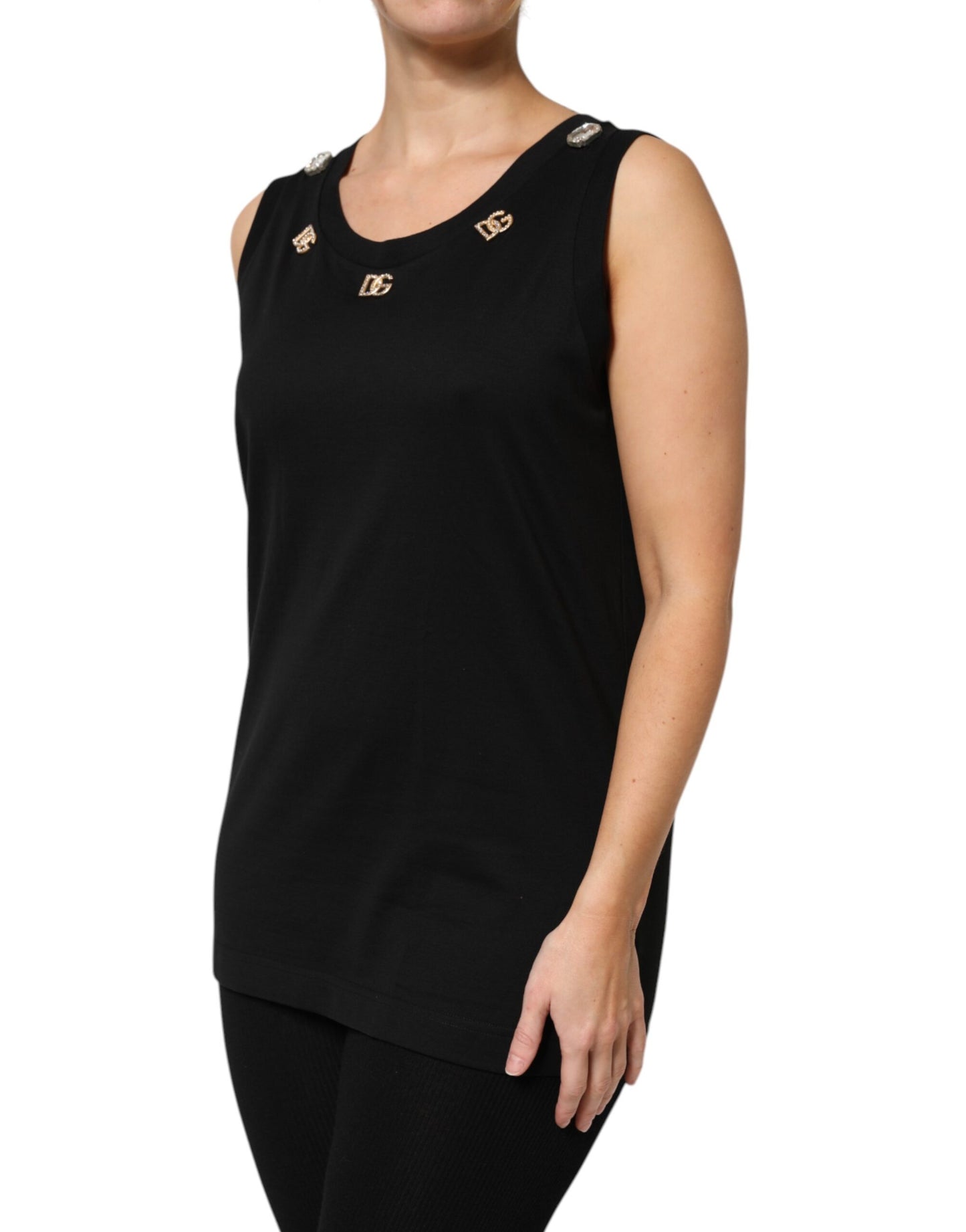 Débardeur sans manches noir à ornements DG Dolce & Gabbana