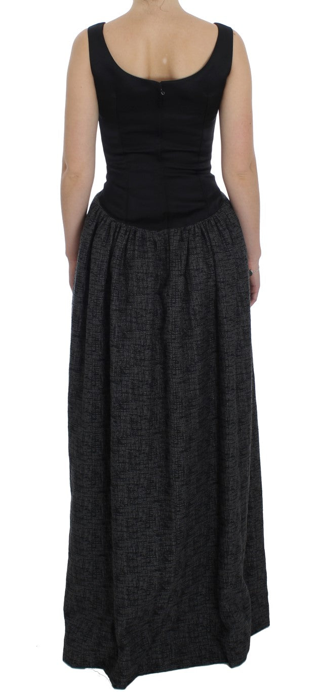Robe fourreau longue noire et grise Dolce & Gabbana