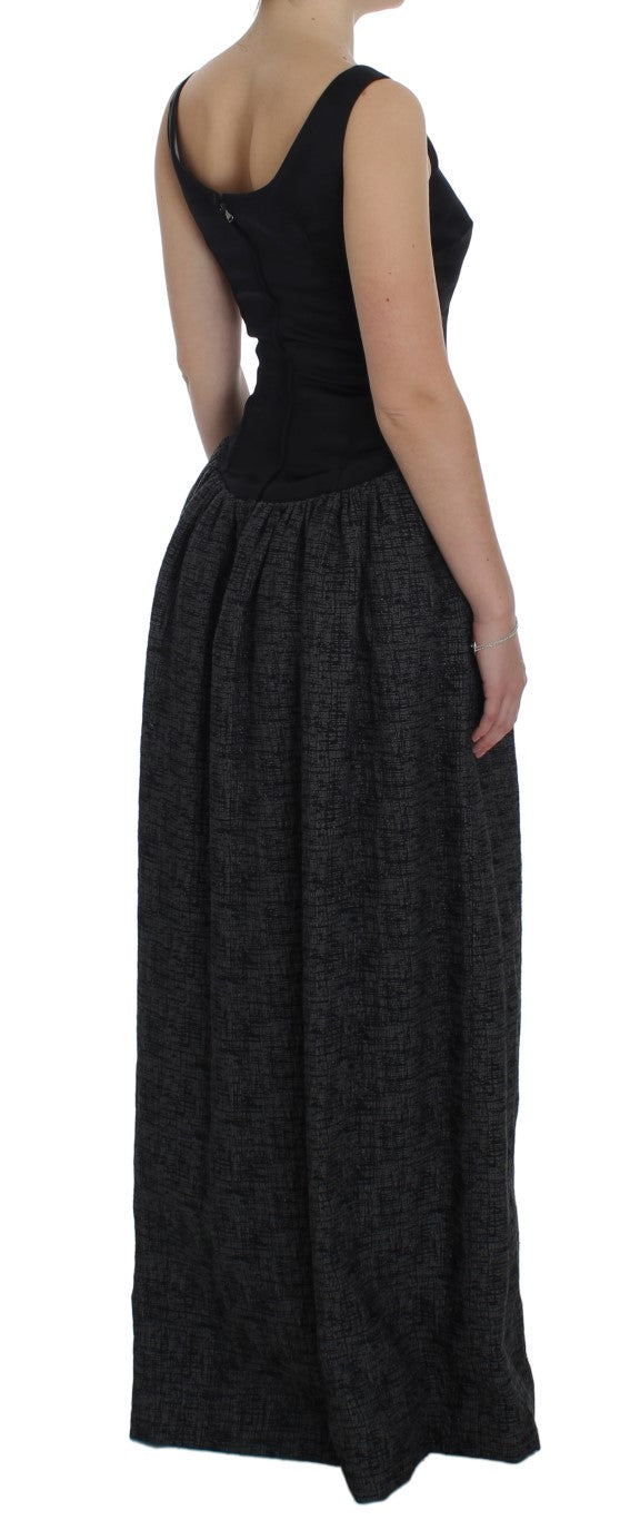 Robe fourreau longue noire et grise Dolce & Gabbana