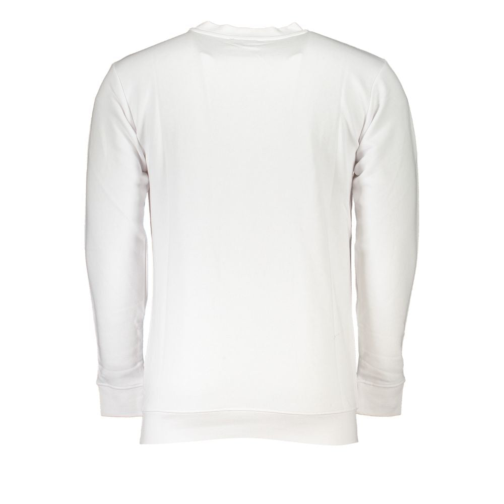 Cavalli Class White Cotton Men Sweatshirt