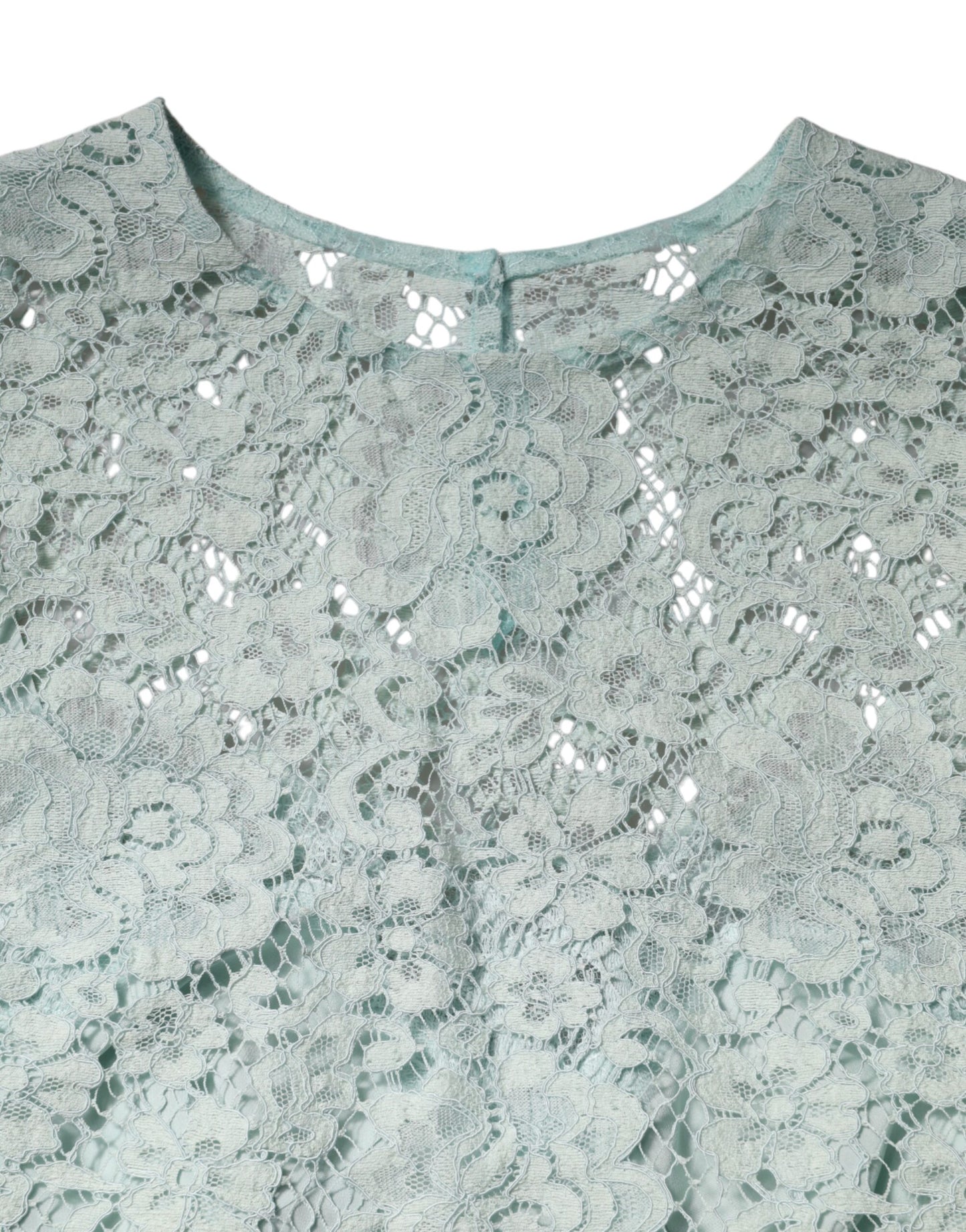 Chemisier en coton à dentelle florale vert menthe Dolce & Gabbana