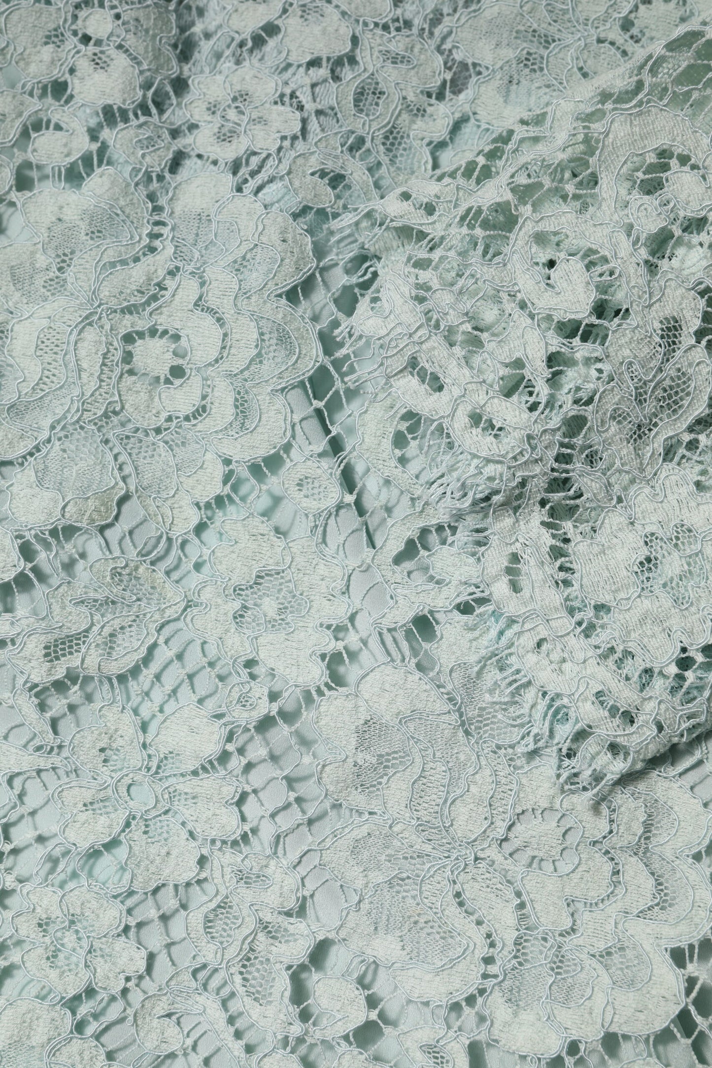 Chemisier en coton à dentelle florale vert menthe Dolce & Gabbana