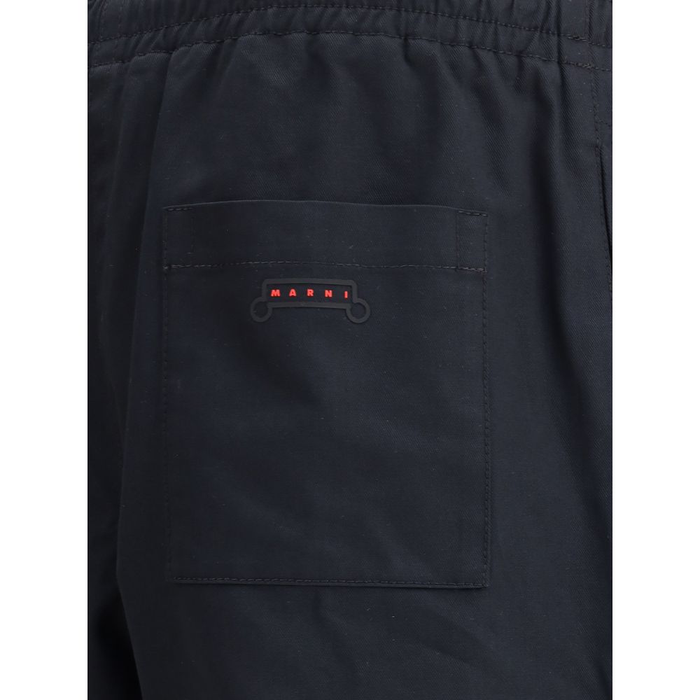 Marni Black Cotton Casual Pants