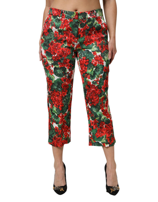 Pantalon court à imprimé floral multicolore Dolce & Gabbana