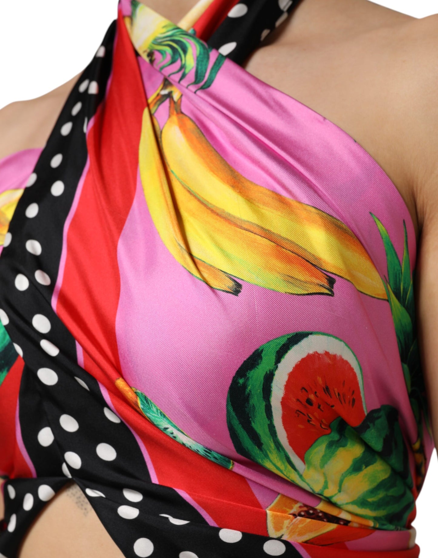 Dolce & Gabbana Haut court de soirée multicolore à dos nu