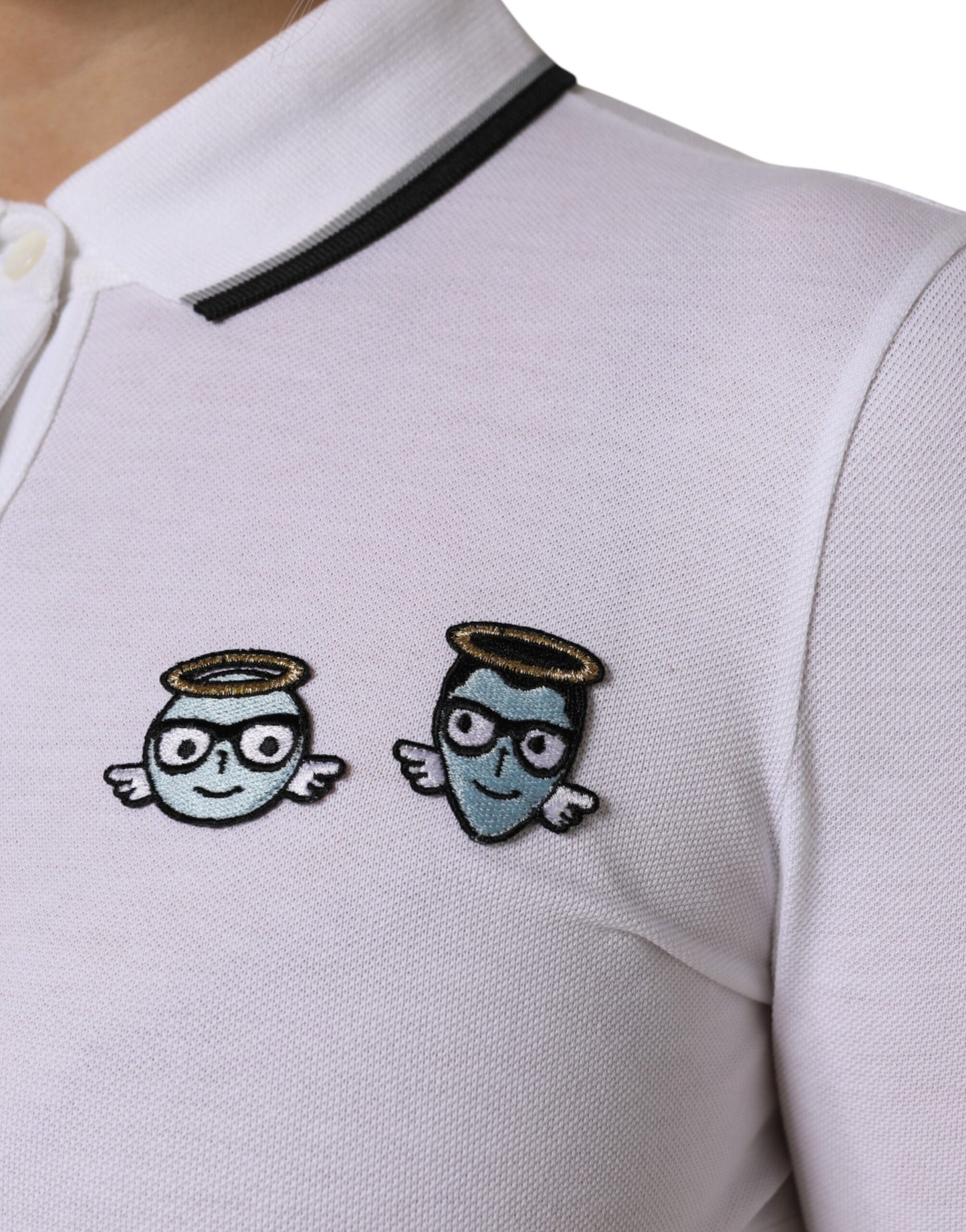 Dolce & Gabbana – Weißes Poloshirt aus Baumwolle mit kurzen Ärmeln und Kragen