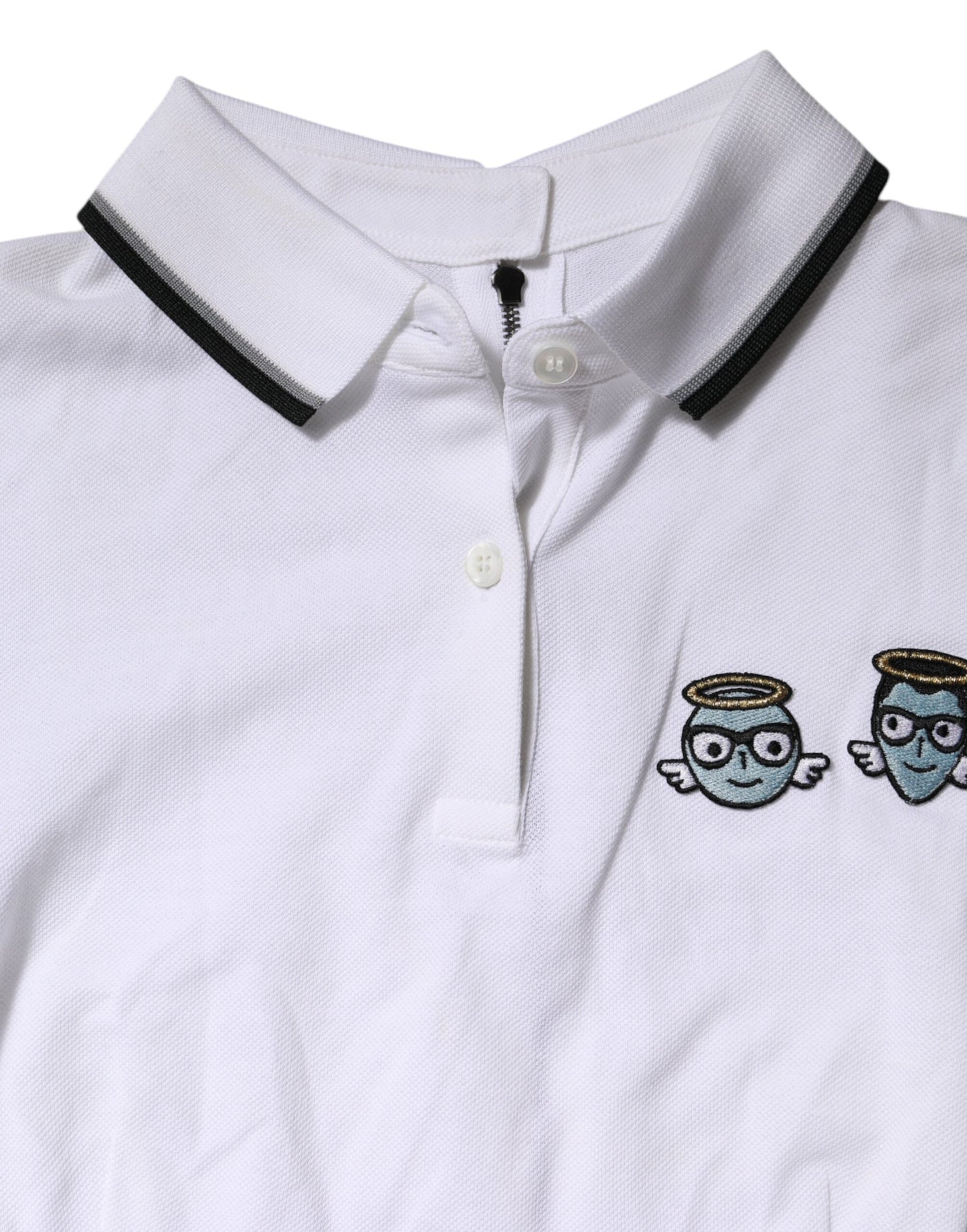 Dolce & Gabbana – Weißes Poloshirt aus Baumwolle mit kurzen Ärmeln und Kragen