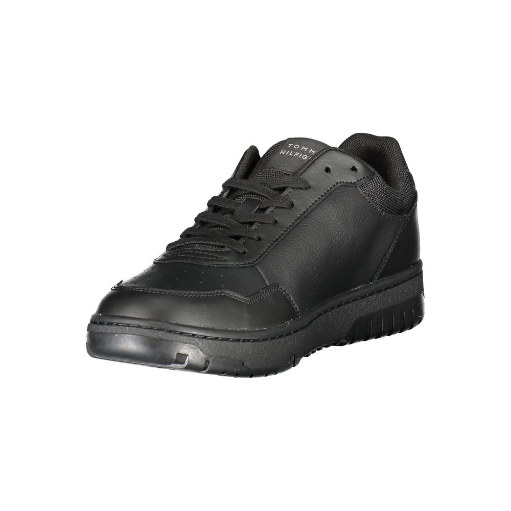Tommy Hilfiger Black Leather Men Sneaker