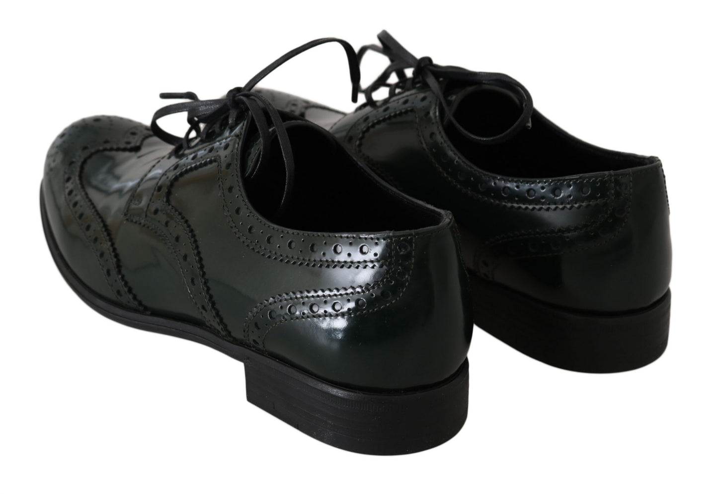 Chaussures Oxford Broque en cuir vert Dolce & Gabbana à bout golf