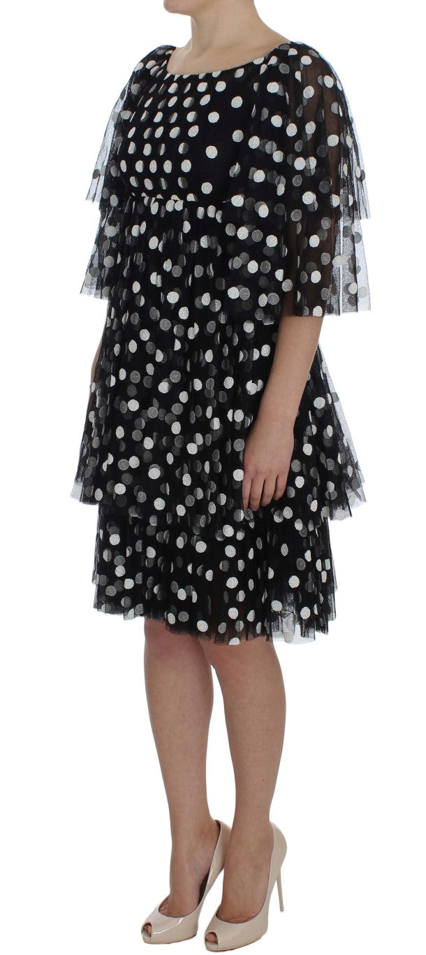 Robe à volants à pois noirs et blancs Dolce & Gabbana