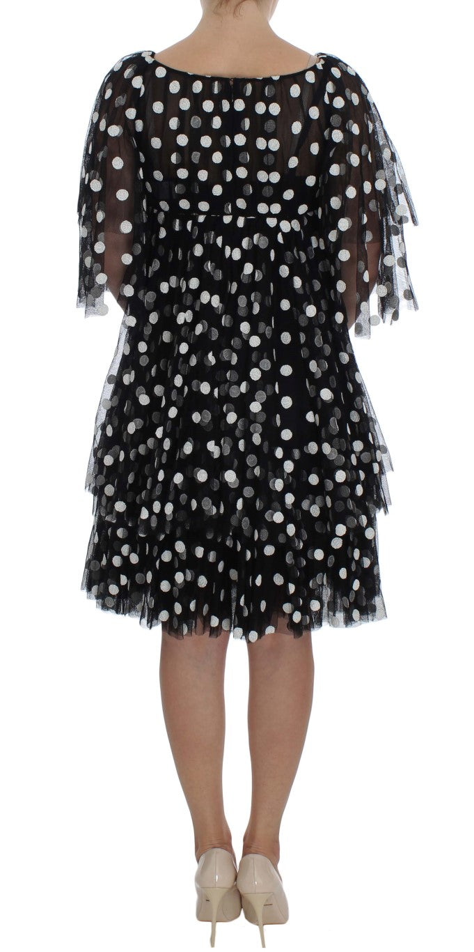 Robe à volants à pois noirs et blancs Dolce & Gabbana