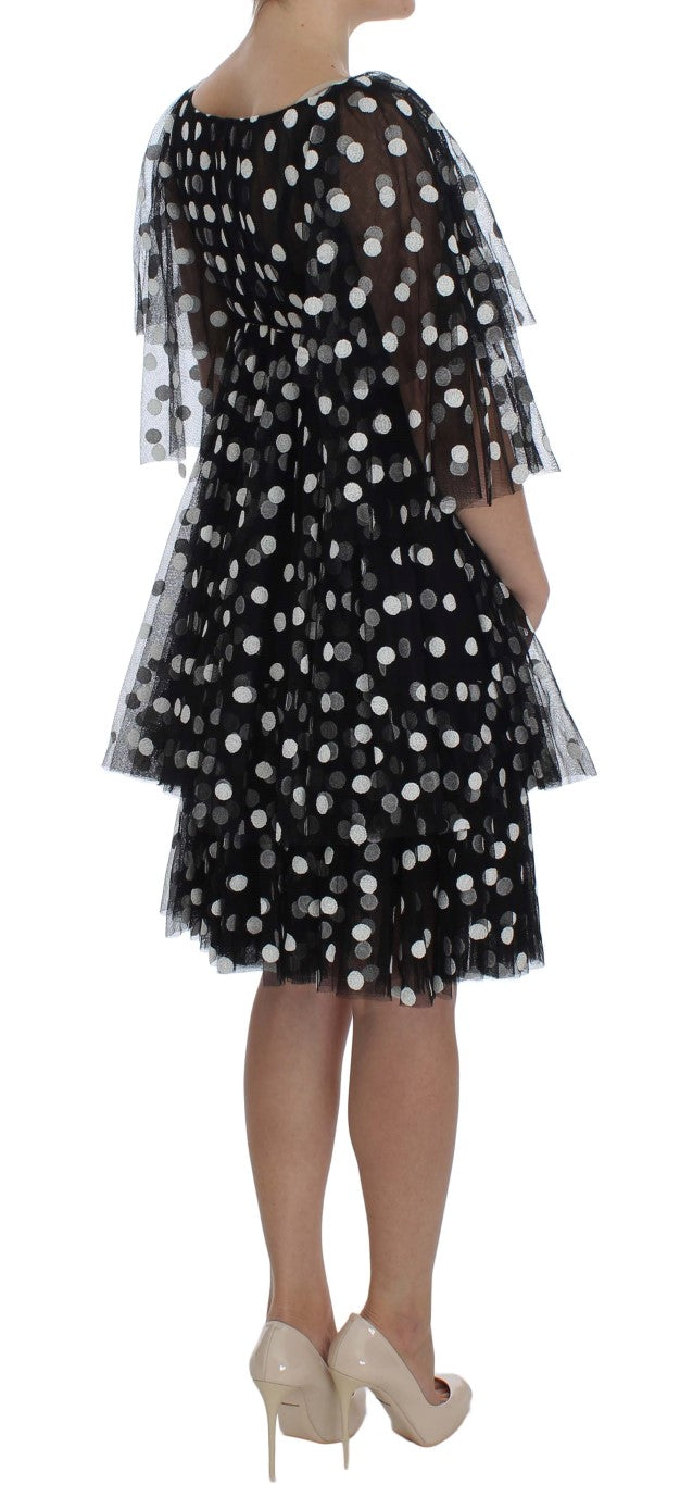 Robe à volants à pois noirs et blancs Dolce & Gabbana