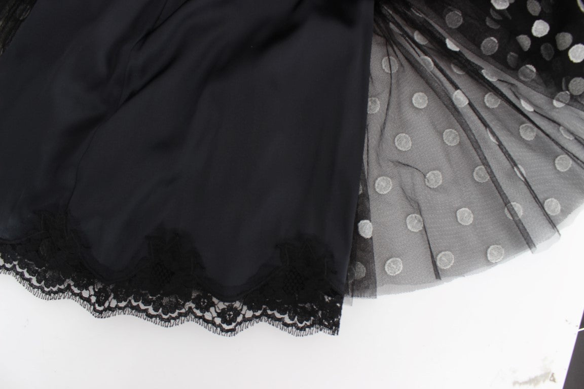 Robe à volants à pois noirs et blancs Dolce & Gabbana