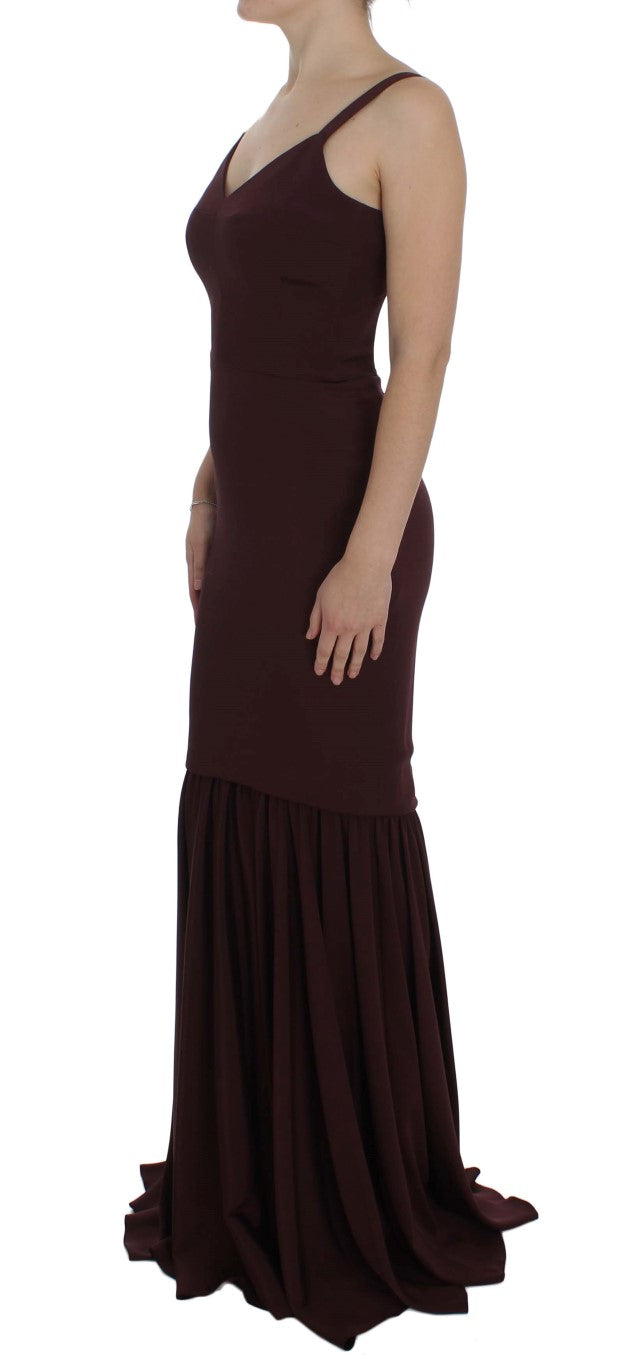 Robe fourreau longue extensible bordeaux Dolce & Gabbana