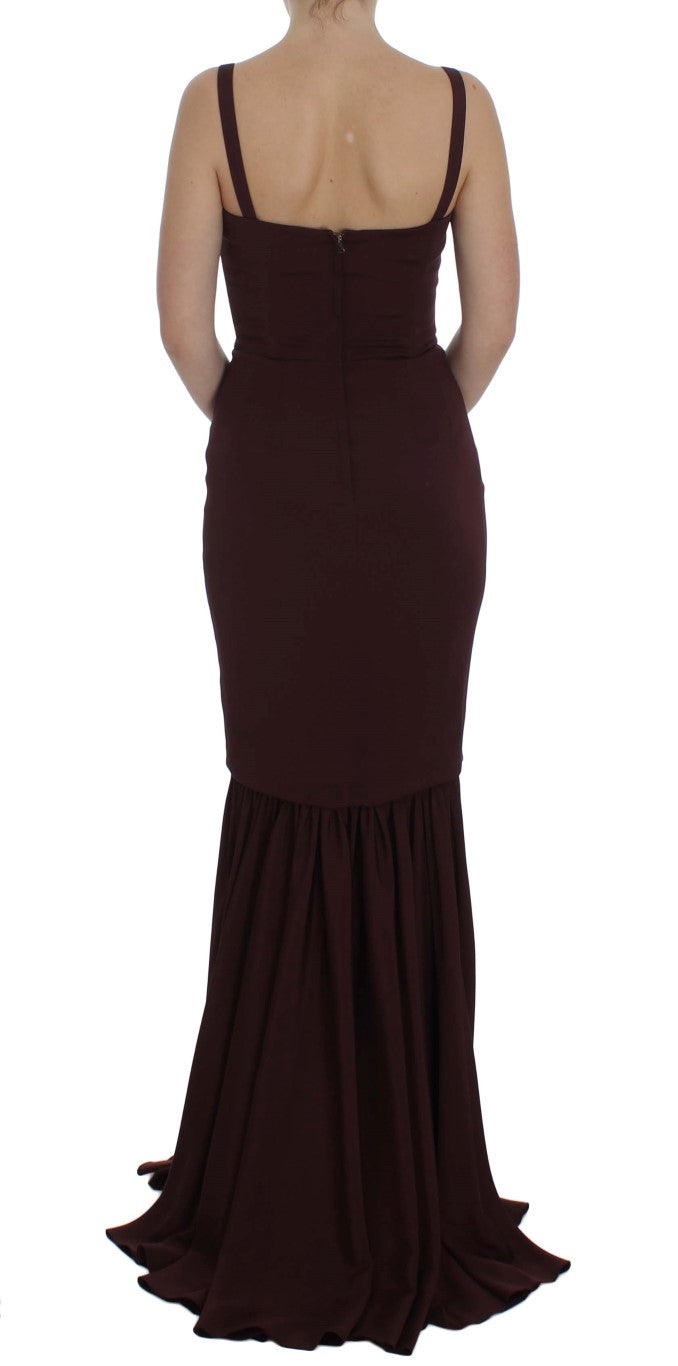 Robe fourreau longue extensible bordeaux Dolce & Gabbana