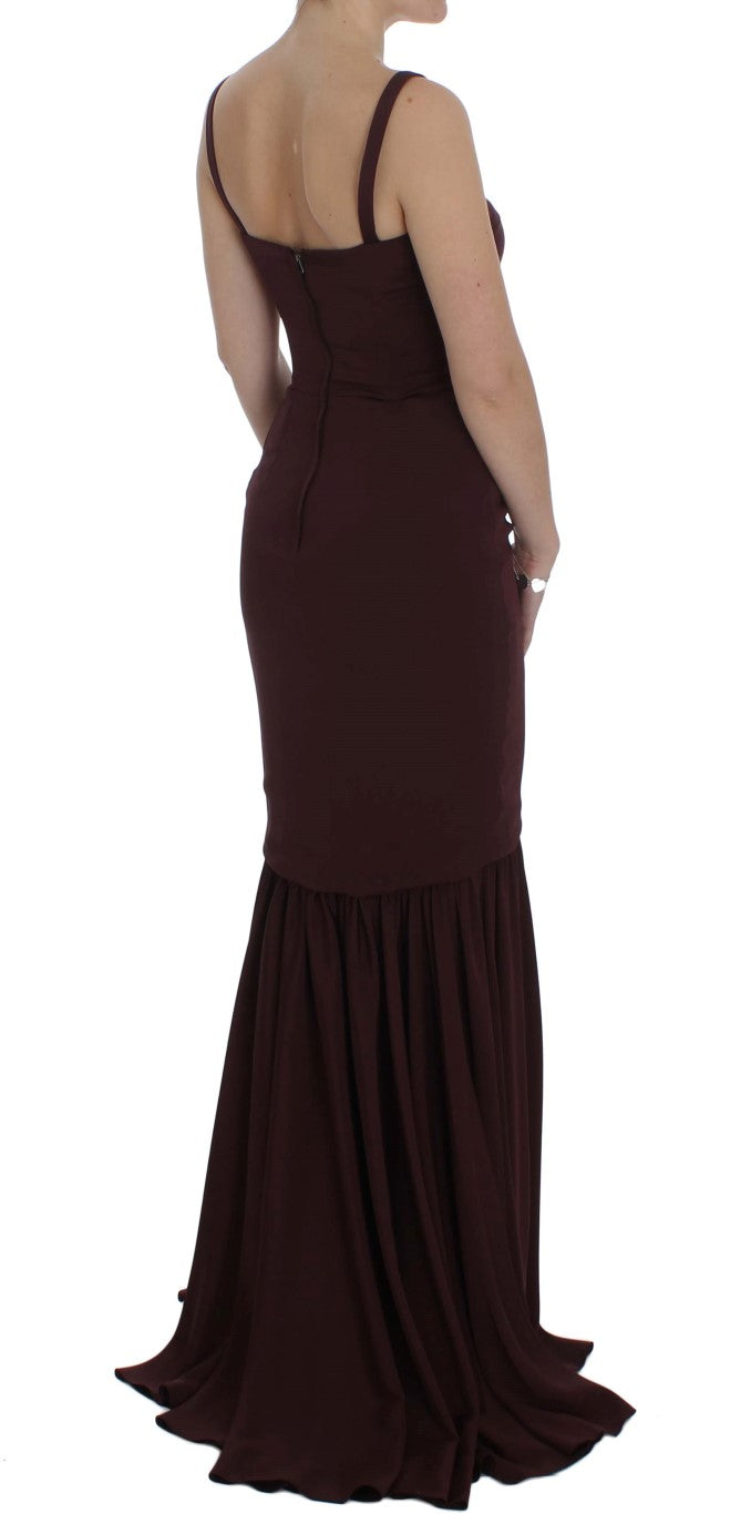 Robe fourreau longue extensible bordeaux Dolce & Gabbana