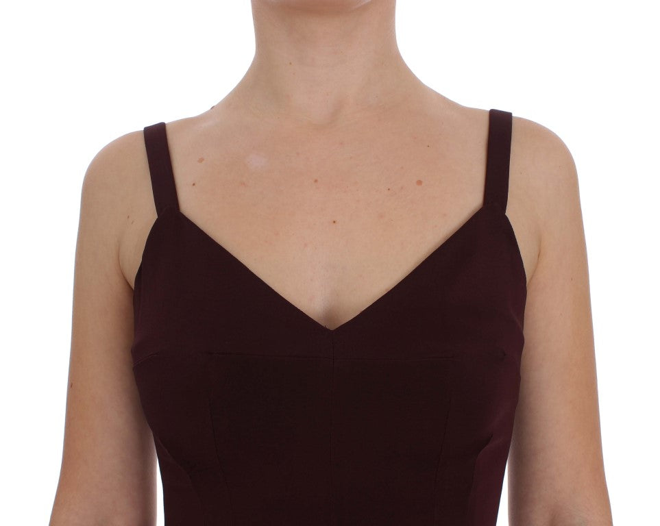 Robe fourreau longue extensible bordeaux Dolce & Gabbana
