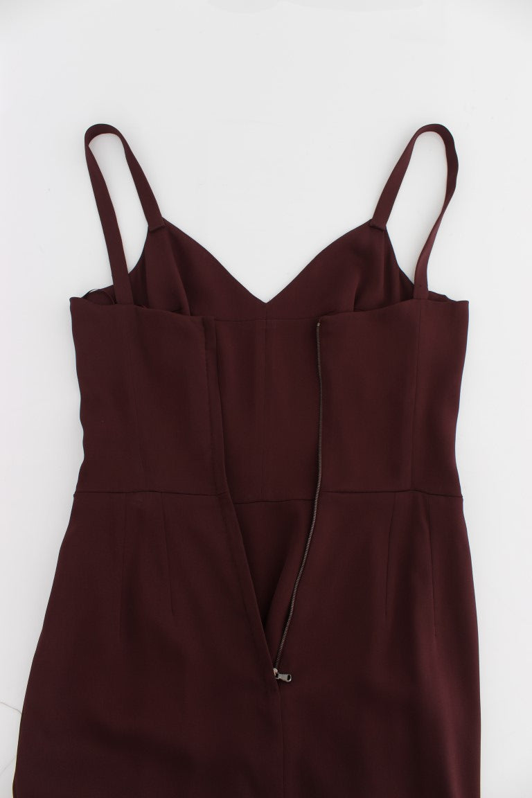 Robe fourreau longue extensible bordeaux Dolce & Gabbana