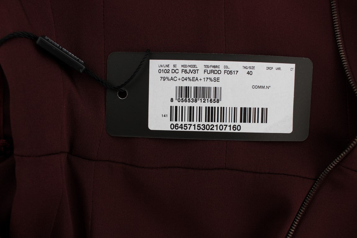 Robe fourreau longue extensible bordeaux Dolce & Gabbana