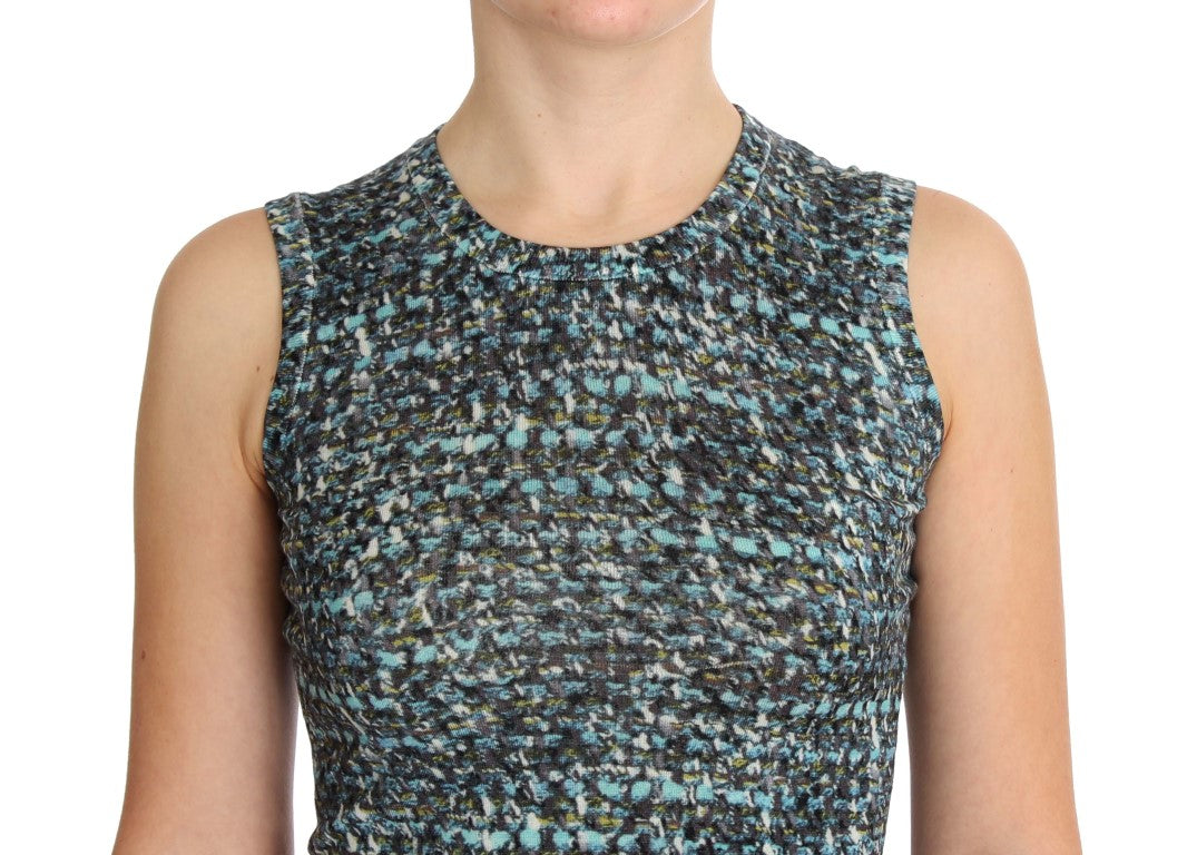 Pull sans manches en laine bleue Dolce & Gabbana