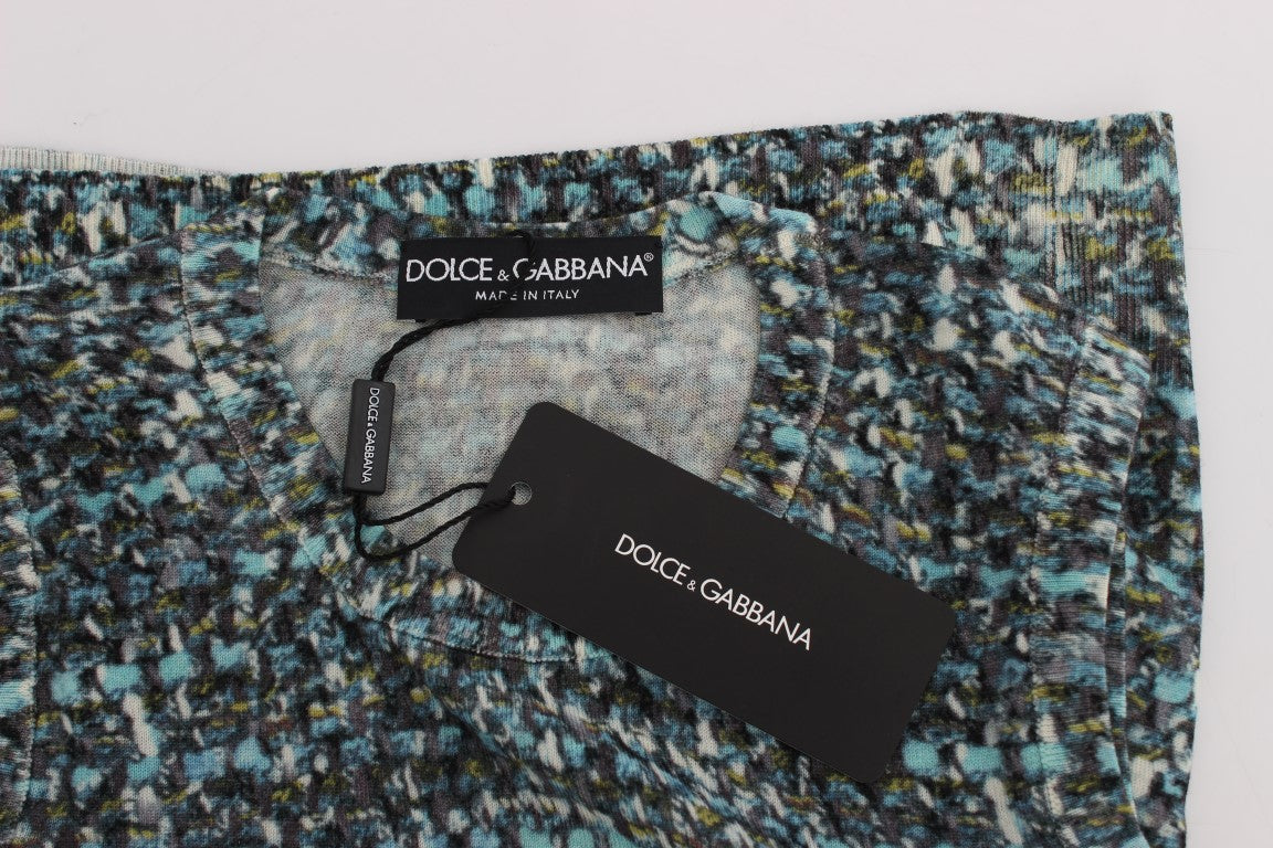 Pull sans manches en laine bleue Dolce & Gabbana