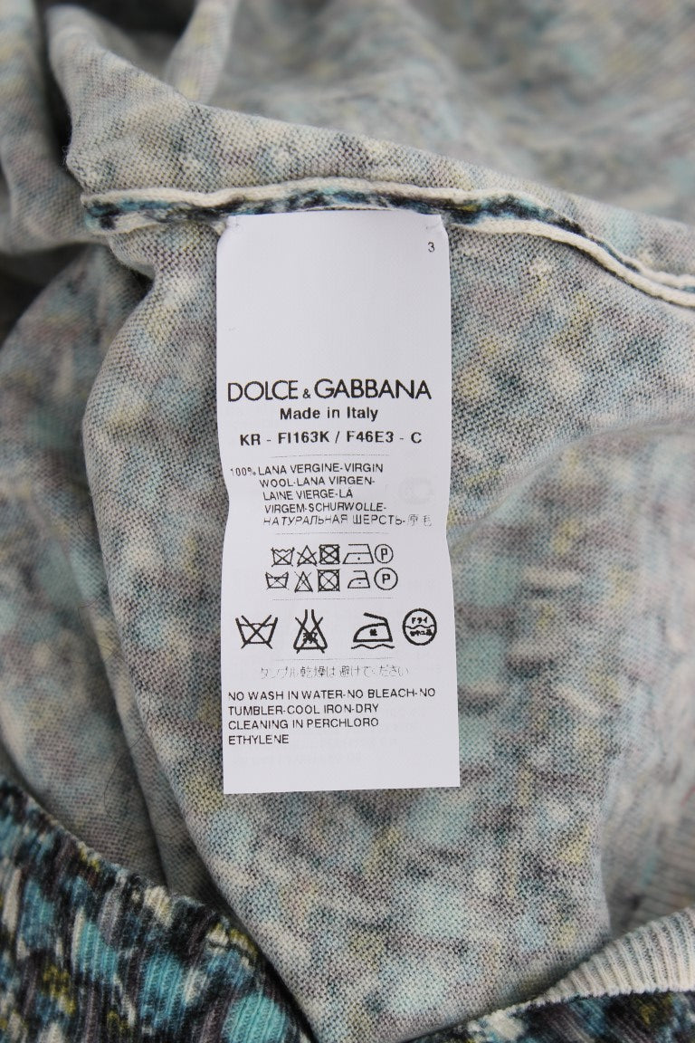 Pull sans manches en laine bleue Dolce & Gabbana