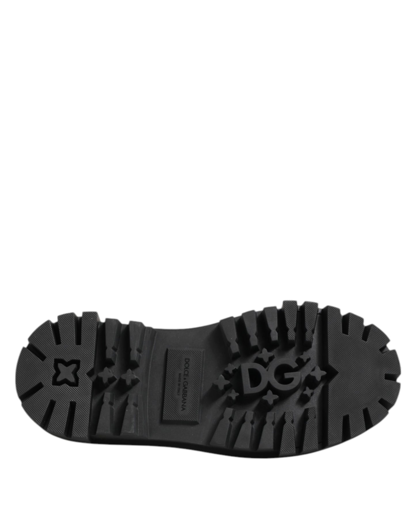 Dolce & Gabbana Black Patent Leather Trekking Derby Shoes