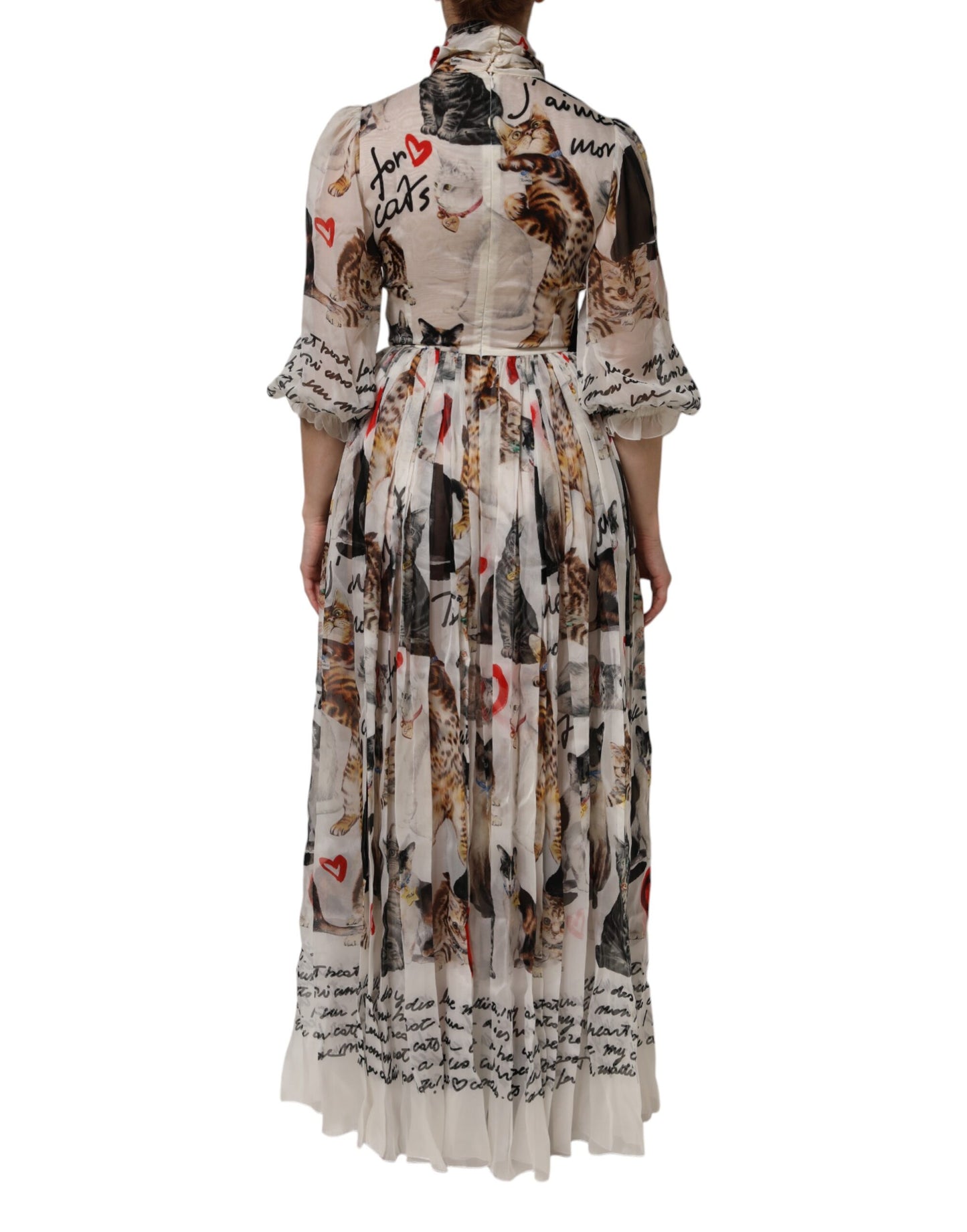 Robe longue Ascot en soie à imprimé animal multicolore Dolce & Gabbana
