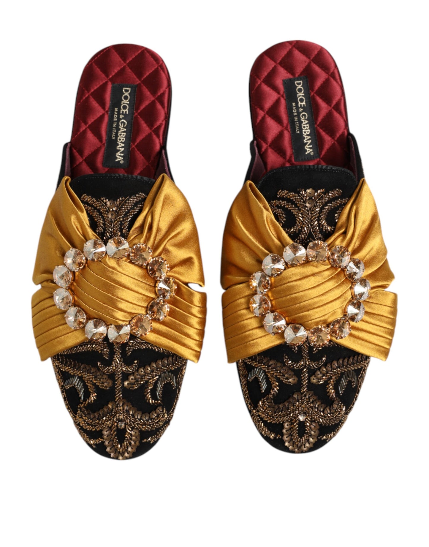 Dolce & Gabbana – Flache Sandalen mit mehrfarbiger Verzierung