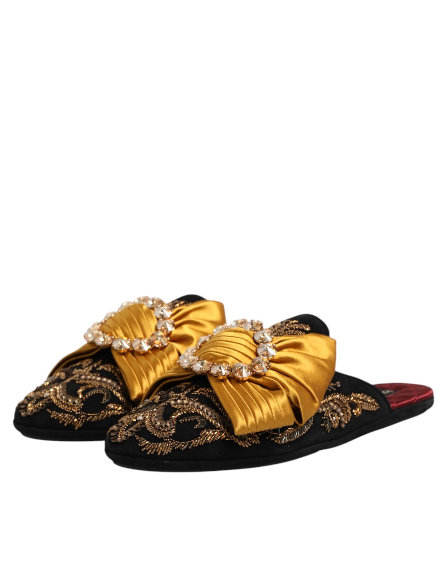 Dolce & Gabbana – Flache Sandalen mit mehrfarbiger Verzierung