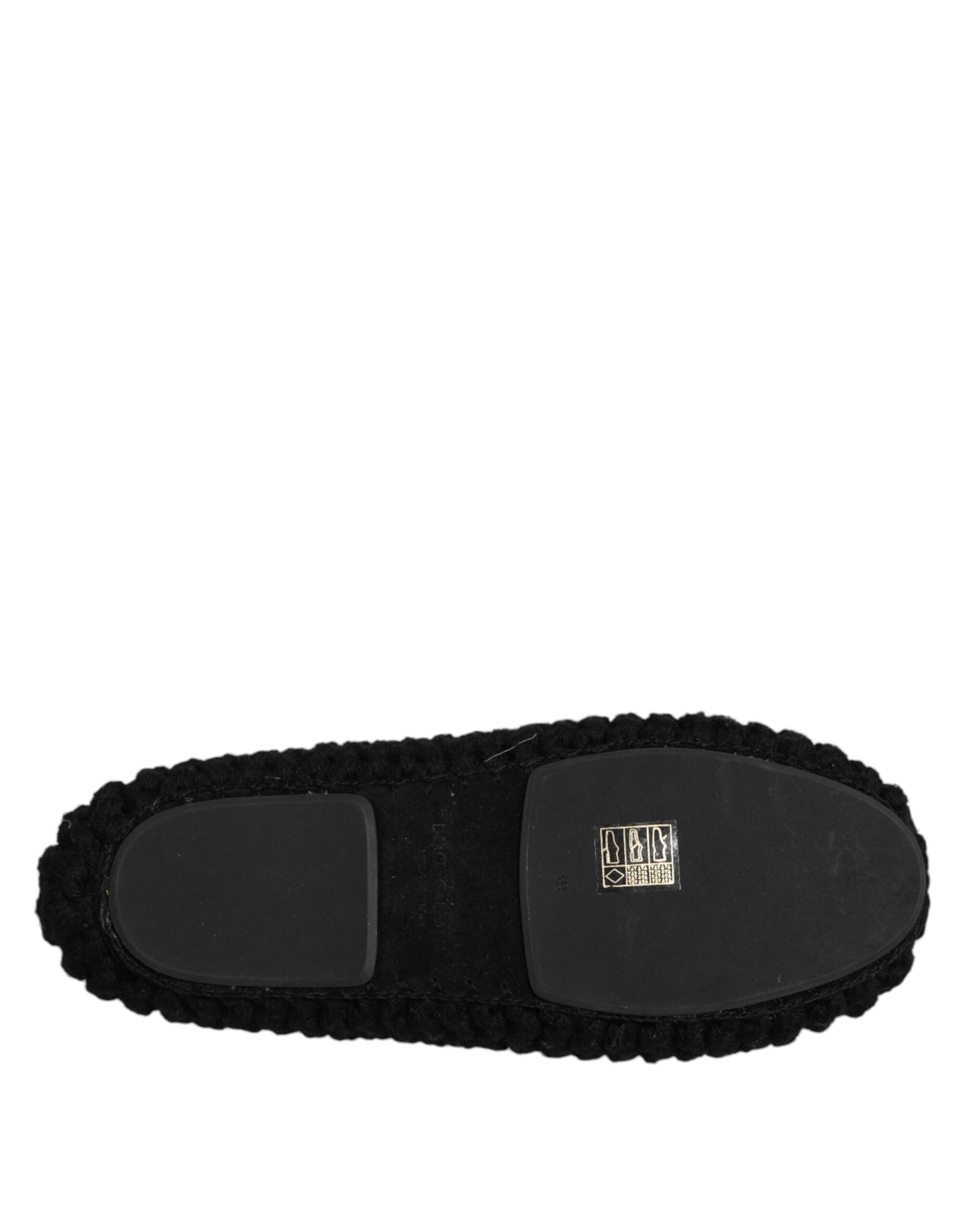 Ballerines plates à enfiler en laine noire Dolce & Gabbana