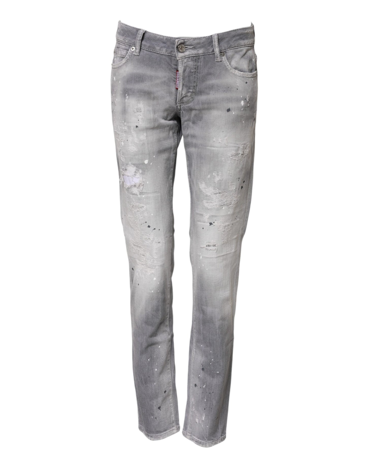 Jean fuselé taille moyenne gris délavé Dsquared²