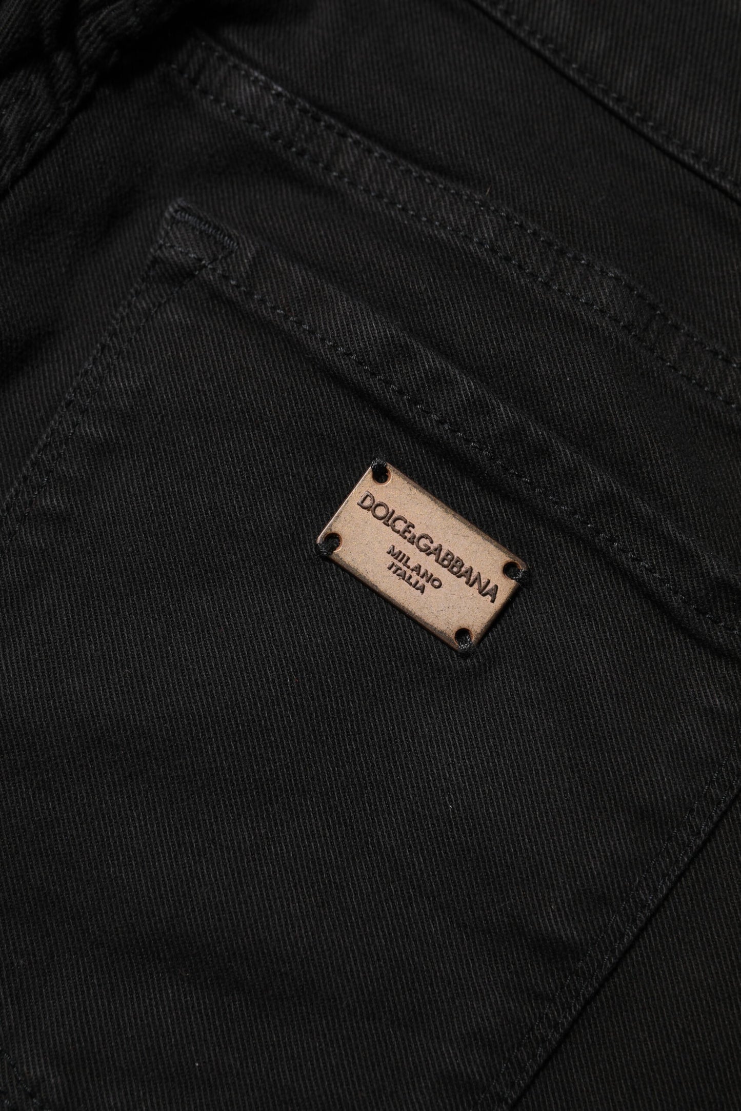 Jean skinny taille moyenne en coton noir Dolce & Gabbana