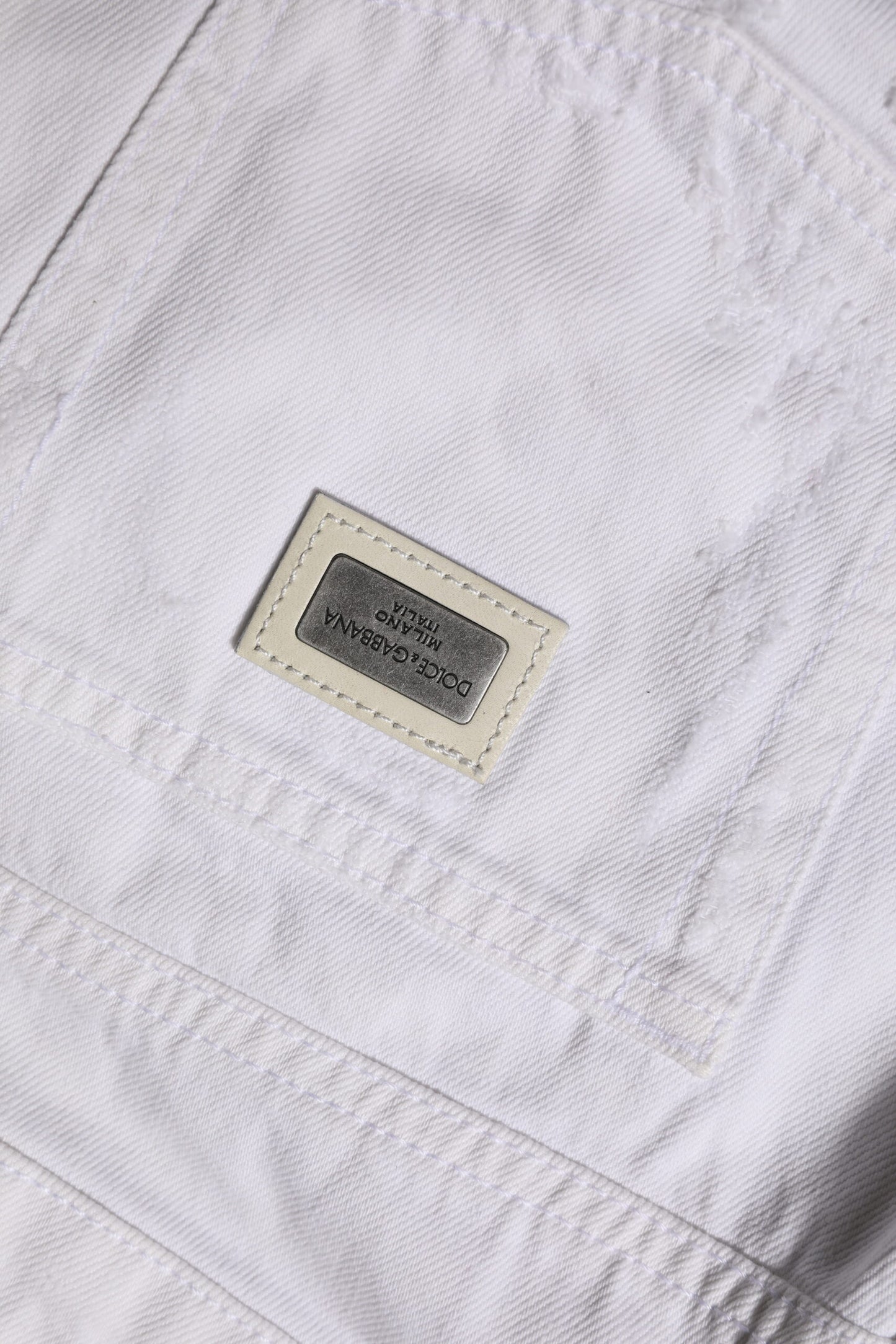 Dolce & Gabbana – Weiße Jeans aus Baumwolle mit mittlerer Taille für Damen