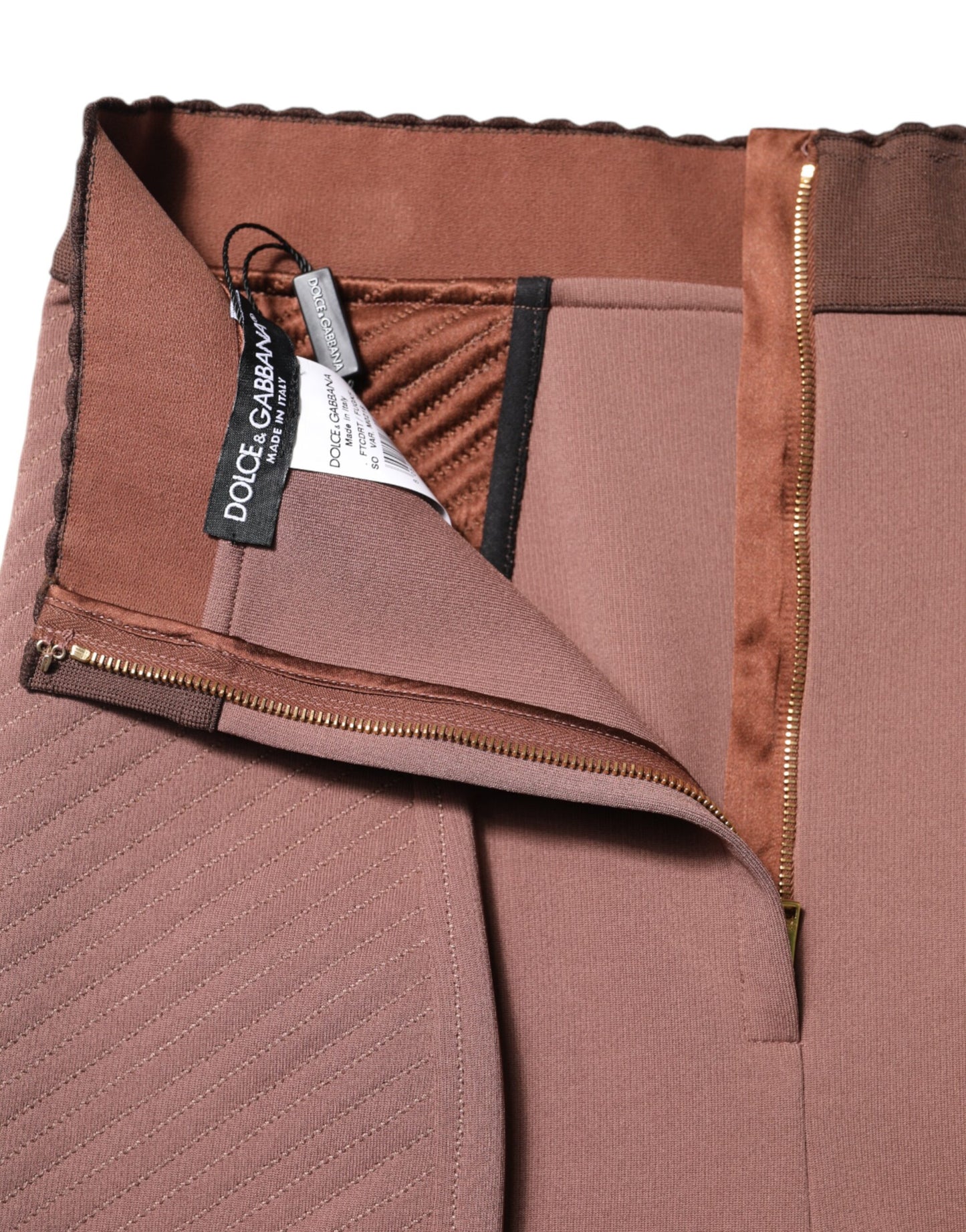 Short taille haute en viscose marron Dolce & Gabbana