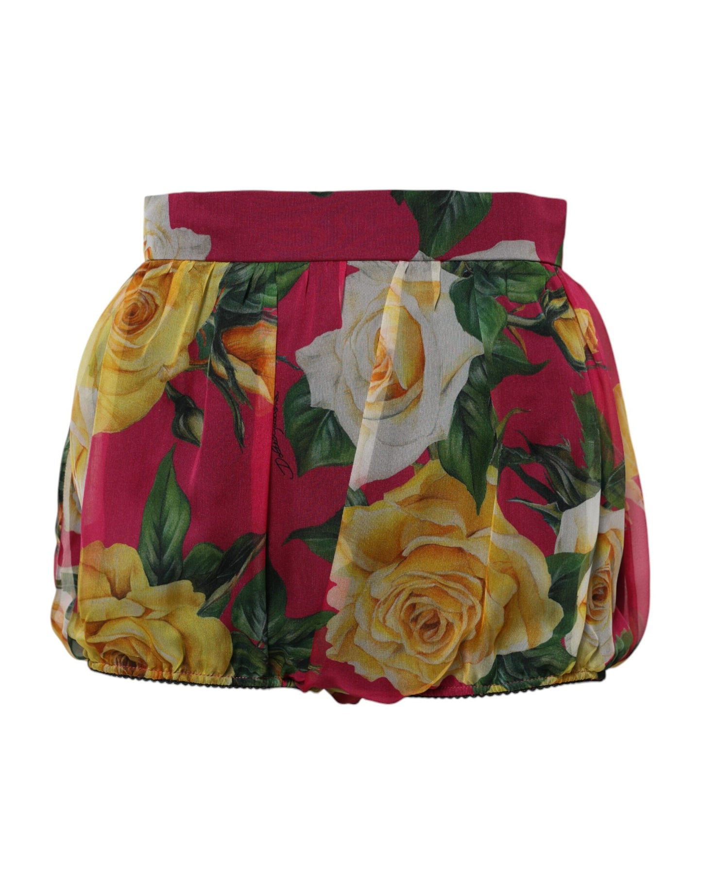 Dolce & Gabbana Rote Hotpants-Shorts mit Blumenmuster und hoher Taille für Damen