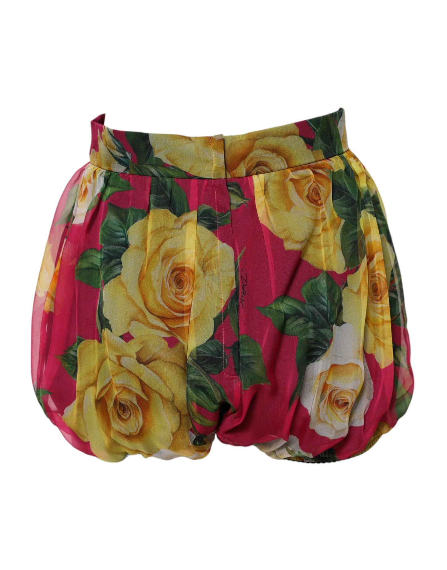Dolce & Gabbana Rote Hotpants-Shorts mit Blumenmuster und hoher Taille für Damen