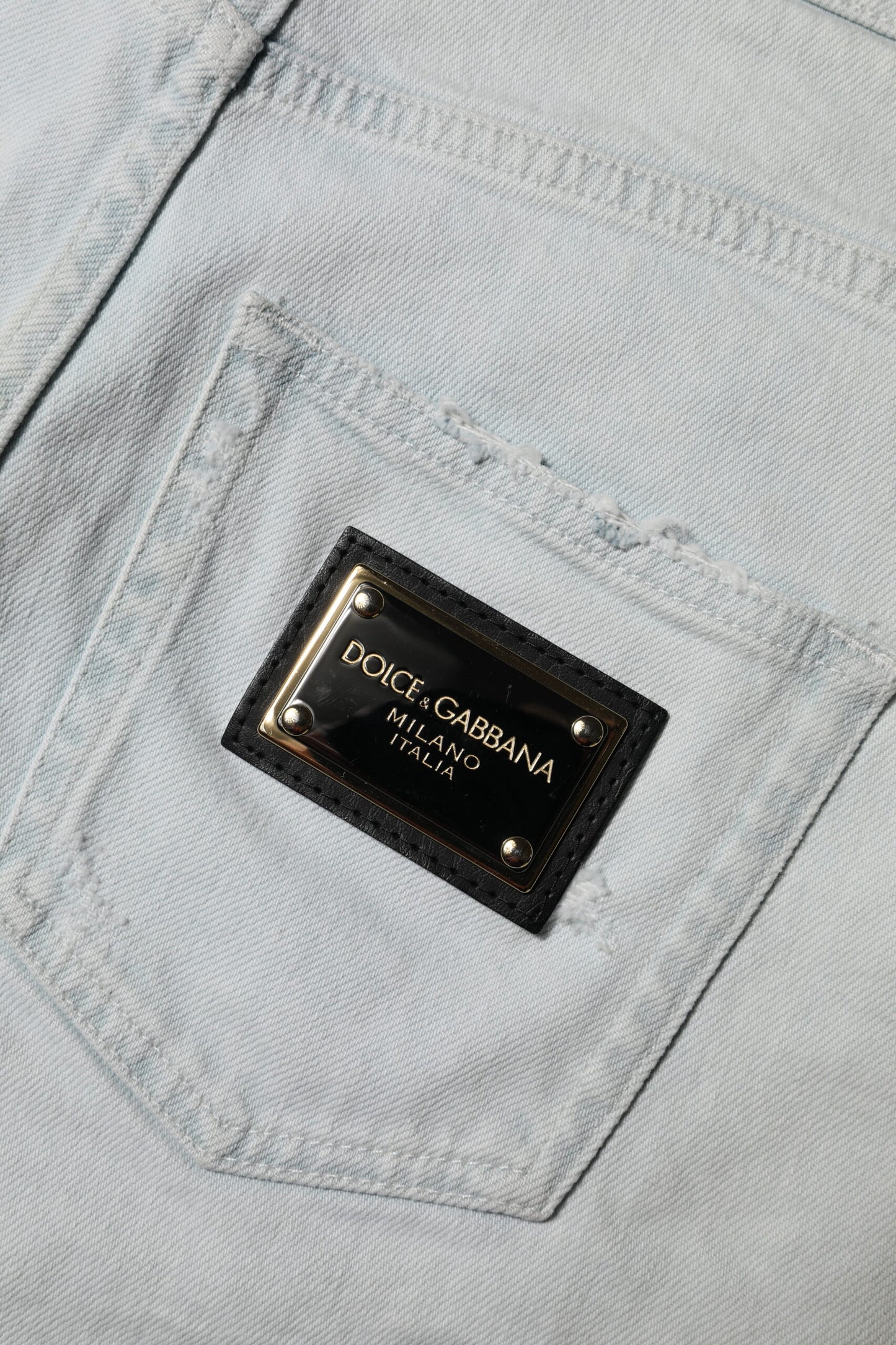 Short en denim délavé bleu clair Dolce & Gabbana