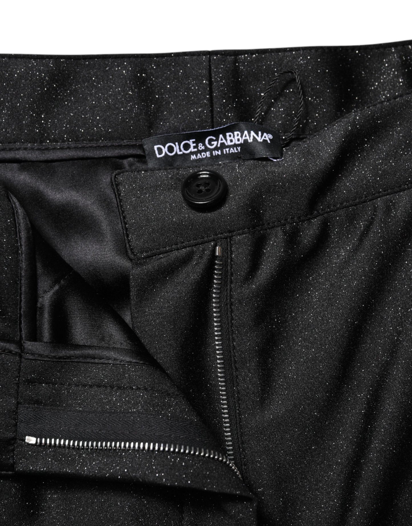 Short taille haute en viscose noire Dolce & Gabbana