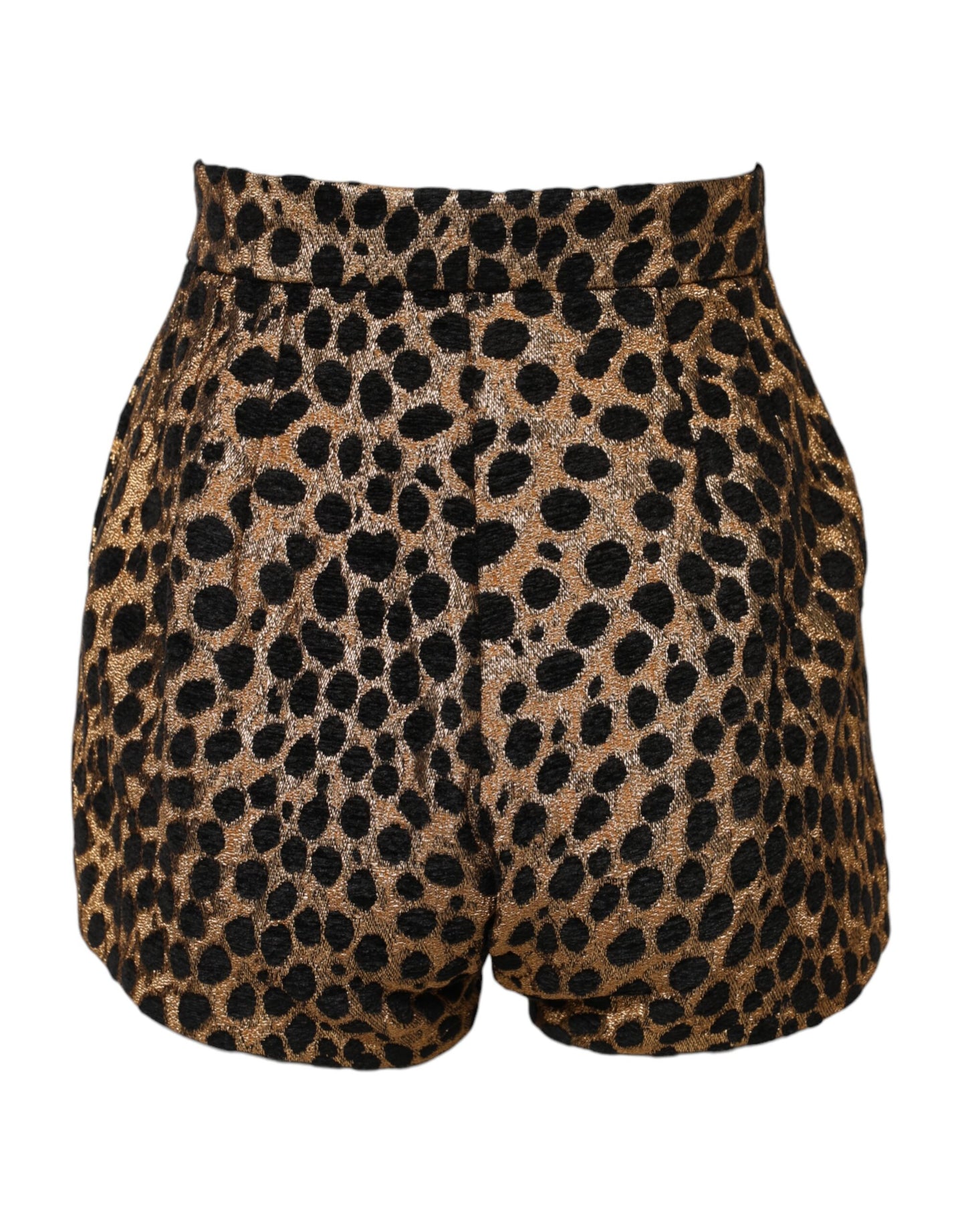 Short taille haute à imprimé léopard marron Dolce & Gabbana